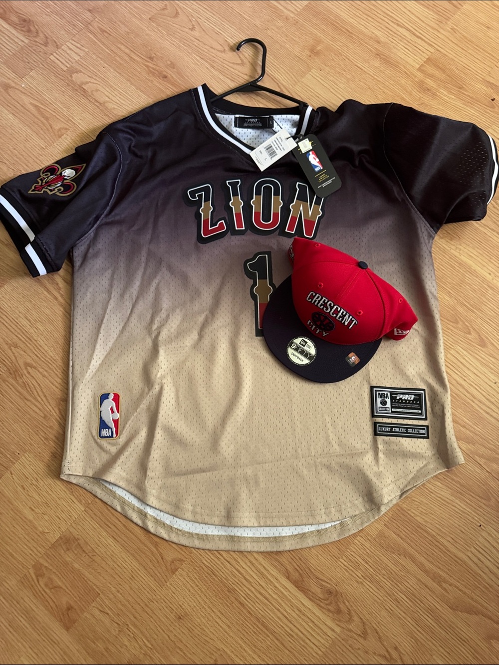 Mitchell & Ness Zion Gradient Black to Tan Baseball Jersey